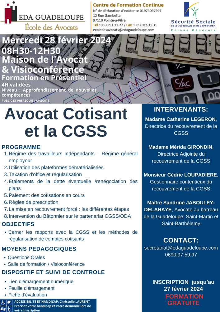 AVOCAT COTISANT ET LA CGSS :