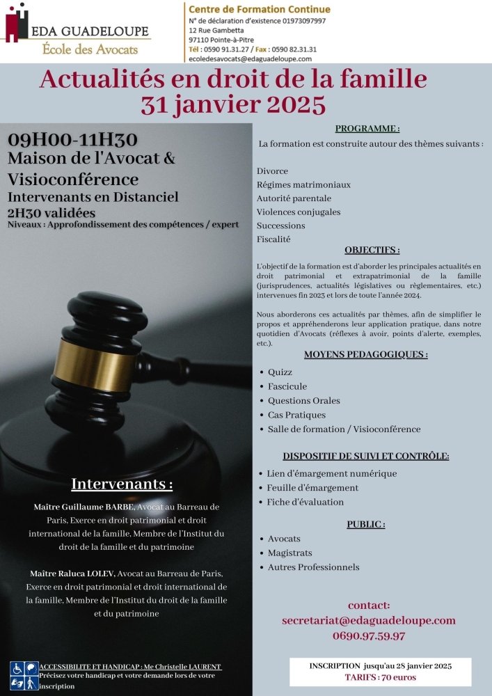 Actualités en droit de la famille