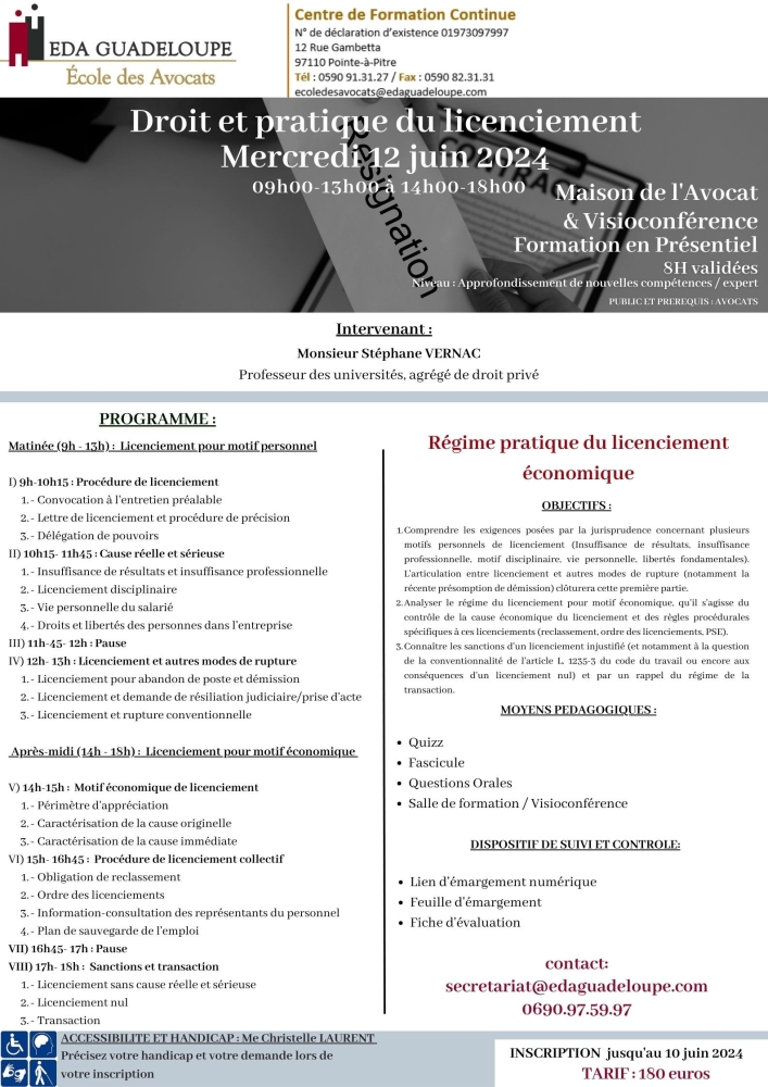 Droit et pratique du licenciement