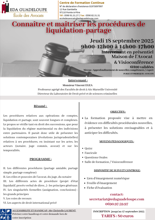 Connaître et maîtriser les procédures de liquidation-partage
